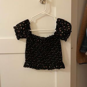 Floral off shoulder crop top